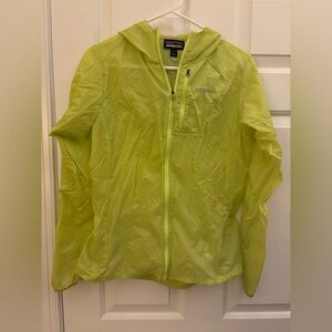 Patagonia Neon Lime Hooded Windbreaker Jacket